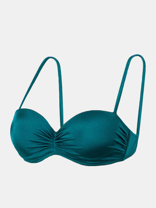 Trägerloses Bikinioberteil B Becher Türkis