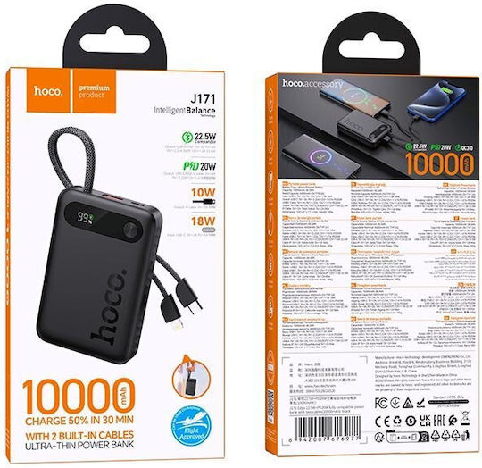 Hoco J171 Power Bank 10000mAh 22.5W Power Delivery Black