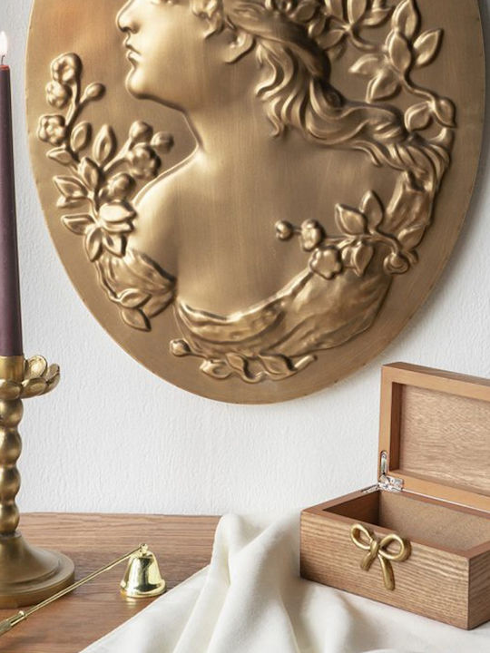 Artekko Metal Candle Holder in Gold Color 12.5x18.5x11cm