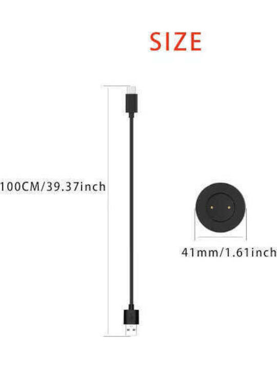 Charging Cable Φορτιστής για Huawei Watch Gt, Gt2, Gt 2e, Honor Watch Magic, Magic 2, Honor Watch Dream, Honor Watch Gs Pro Μαύρος