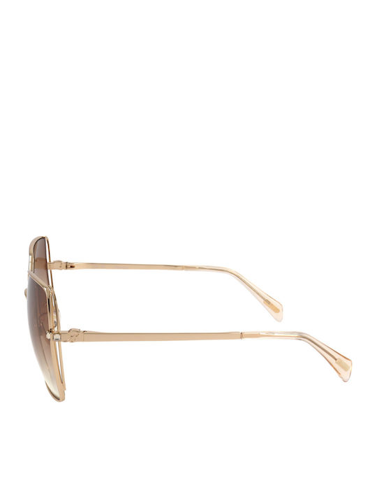 Blumarine Women’s Sunglasses With Gold Frame And Brown Lens SBM215S 8FCK