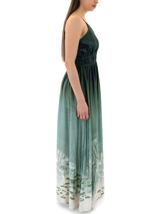 Summer Maxi Dress for Wedding Christening Green