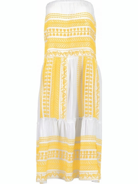 Pink Label Women's Beachwear Caftan Yellow