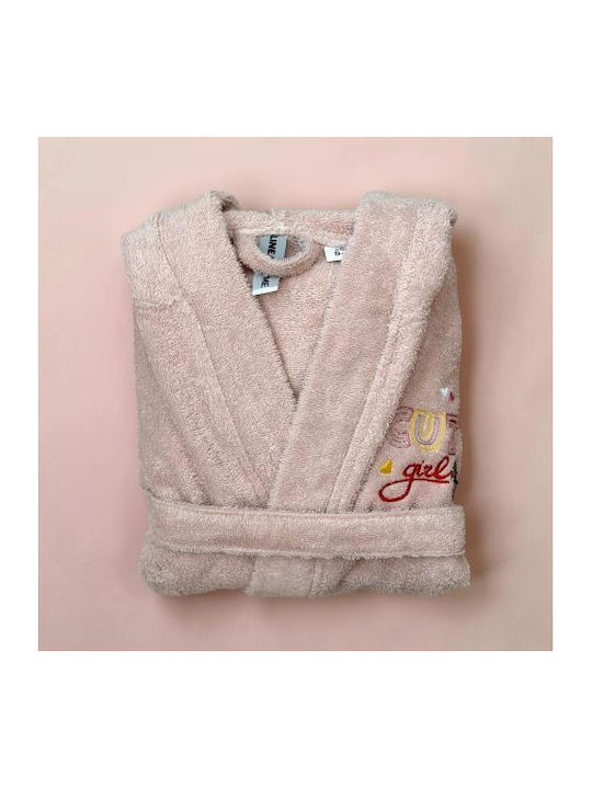 Linea Home Kids Bathrobe Cute Girl Powder Hooded