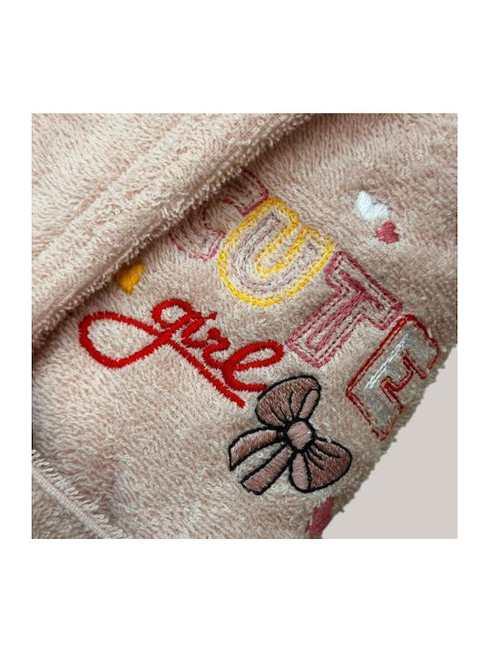 Linea Home Kids Bathrobe Cute Girl Powder Hooded