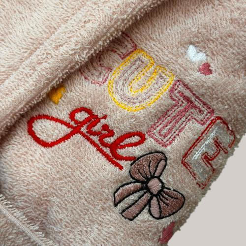 Linea Home Kids Bathrobe Cute Girl Powder Hooded