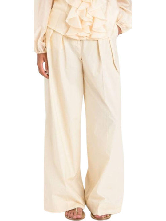Women's Fabric Trousers Cashew
