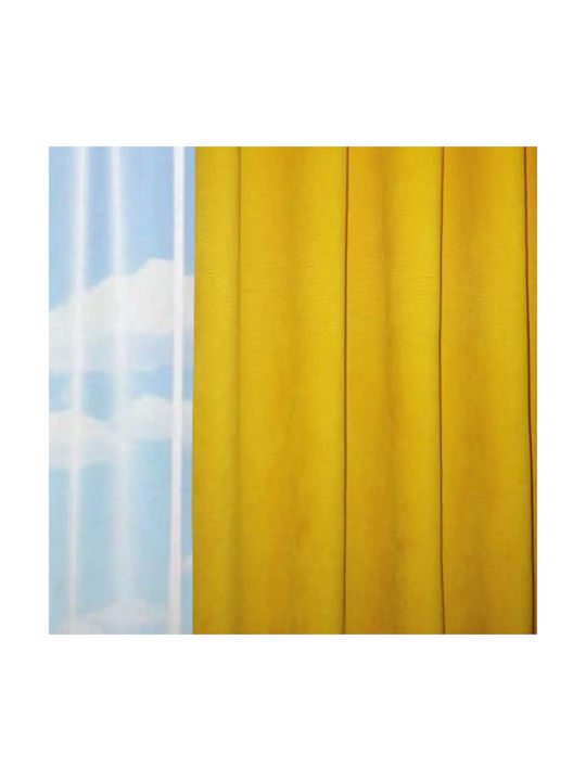 Vorhang mit Bleistiftfalten Senf 150x270cm