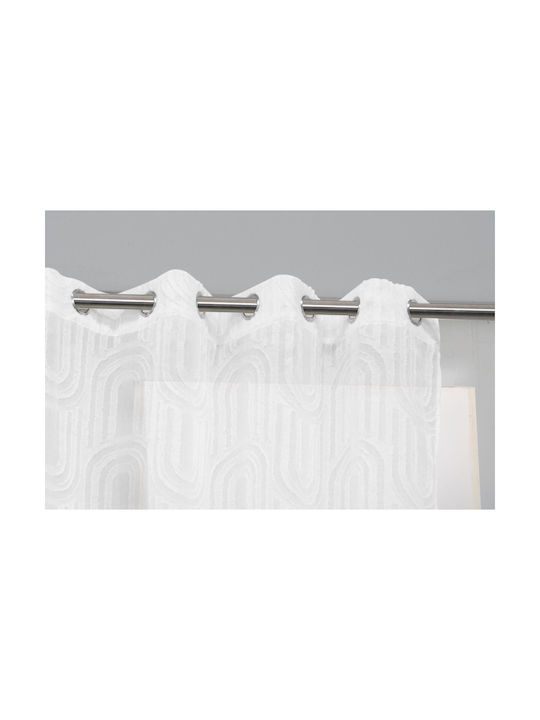 Κουρτίνα με Τρουκς White 140x260εκ.