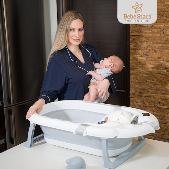 Bebe Stars Cadă Pliabilă Pentru Bebe cu Termometru Albă