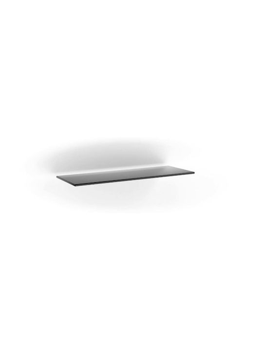 Bolis Italia Ορθογώνιο Ράφι Βιβλιοθήκης από Γυαλί Black 12x30cm