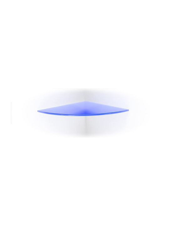 Bolis Italia Rundes Bücherregal aus Glas Blau 25x25cm