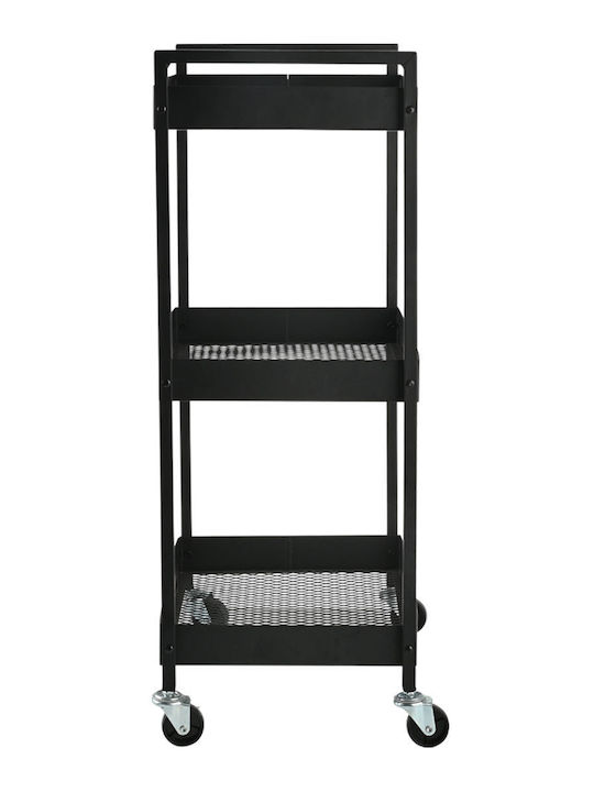 Estia Modus Küchenwagen Metallisch 3 Ebenen Schwarz 43.5x30.5x79.5cm