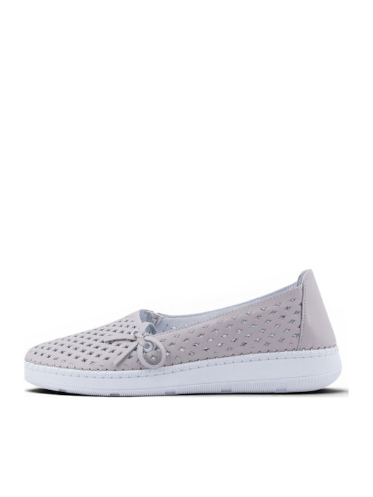 Δερμάτινα Γυναικεία Loafers σε Μπεζ Χρώμα