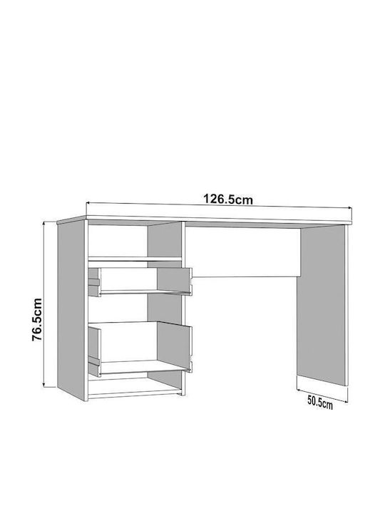 Fylliana Holz Büro Weiß 127x51x77cm