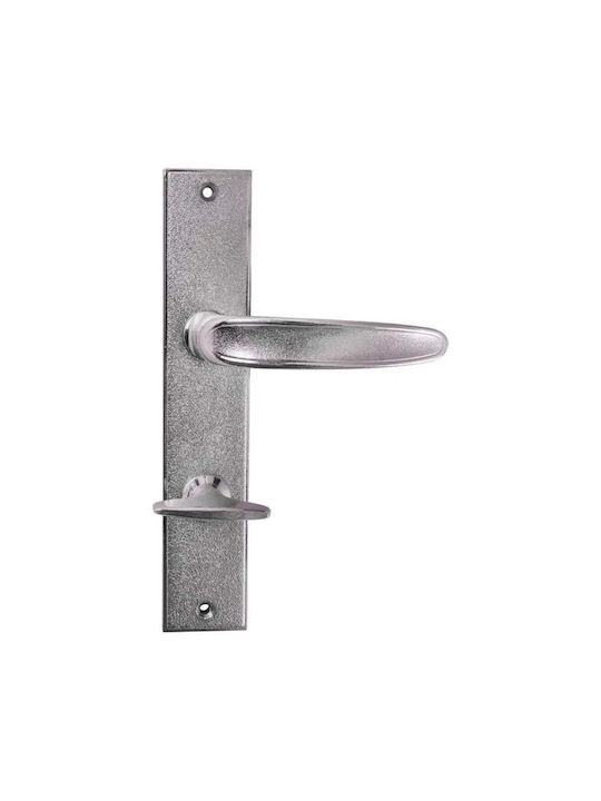 Metal WC Door Handle Silver