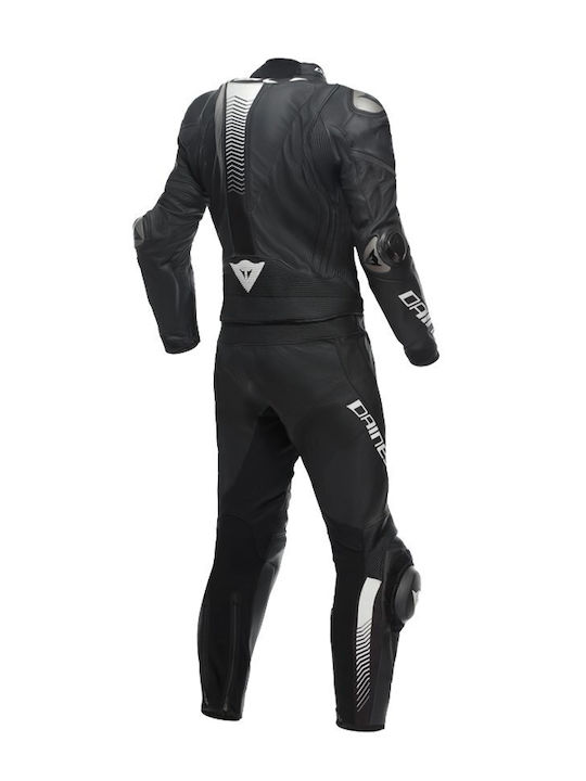 Dainese Laguna Seca 5 Ανδρική Δερμάτινη Φόρμα Αναβάτη Μοτοσυκλέτας Black/Black/White