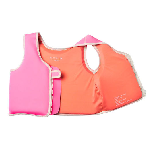 Sunnylife Swimming Vest 3-6 Years Poppy Peach Neon Pink 26180096