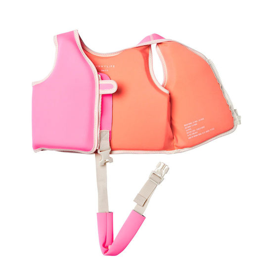 Sunnylife Swimming Vest 2-3 Years Poppy Peach Neon Pink 26180091