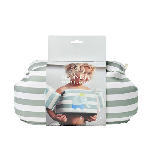 Sunnylife Life Jacket 3-6 Years Eli Elephant Green Stripe 26180127