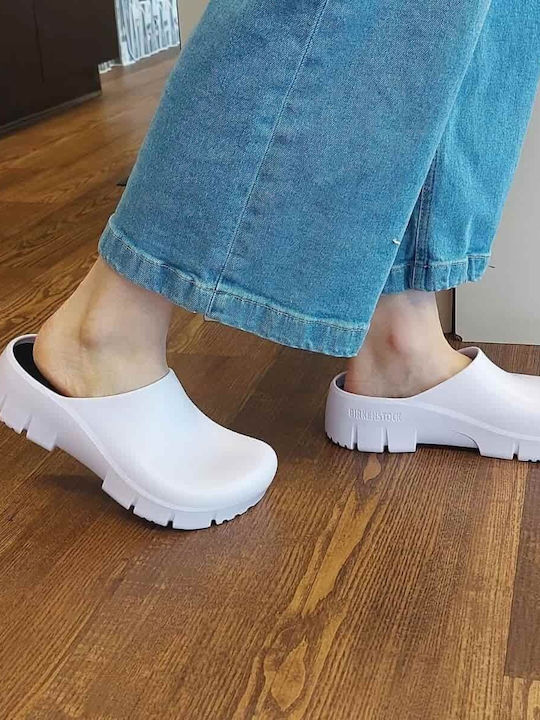 Birkenstock Ανατομικά Σαμπό Λευκά