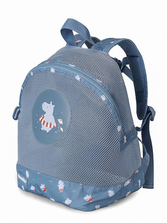 Baby Oliver Kindergarten Backpack School Bag Light Blue with Water Bottle Holder
