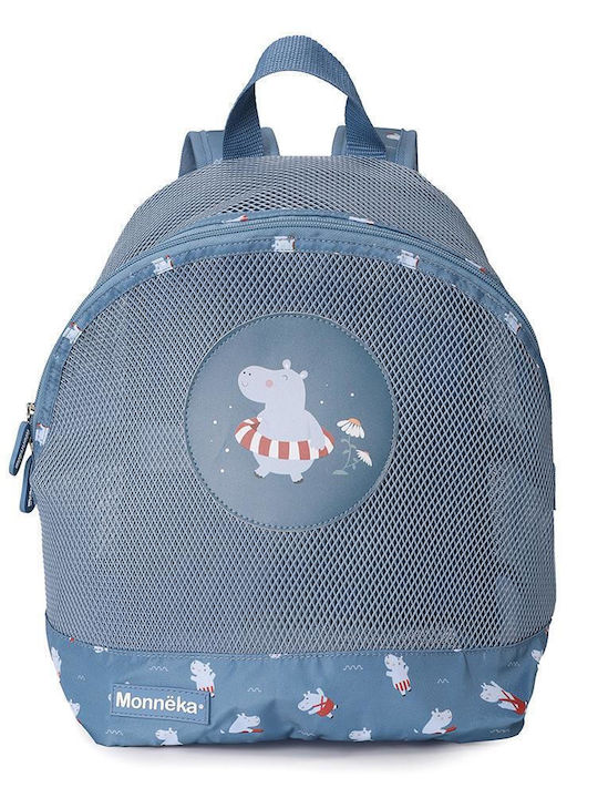 Baby Oliver Kindergarten Backpack School Bag Light Blue with Water Bottle Holder