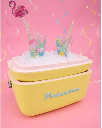Polarbox Classic & Pop Style Portable Fridge 12lt Yellow-Turquoise