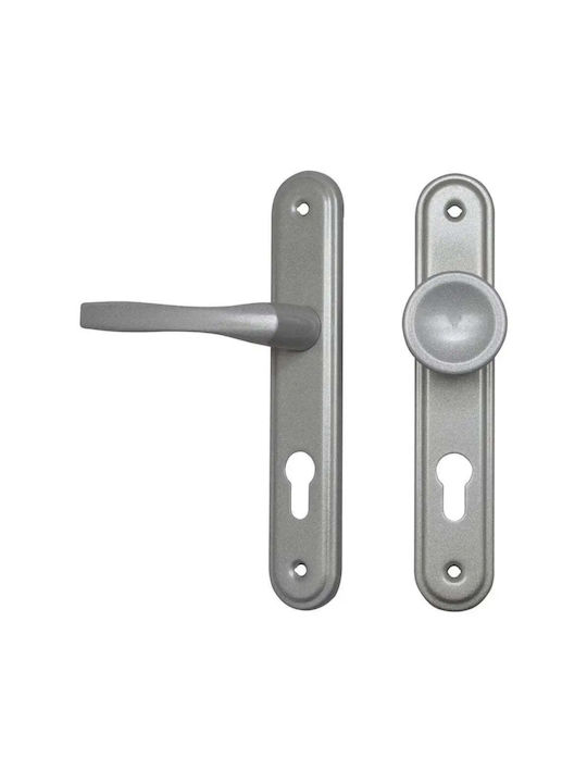 Metal Lever For Middle Door Silver
