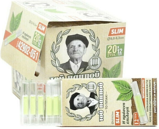 Tou Pappou Тръба За Цигари Slim 6mm Зелени 20 x 10 Бройки