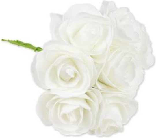 Μπουκετο Λευκα Τριανταφυλλα 15 Cm Beauty Home