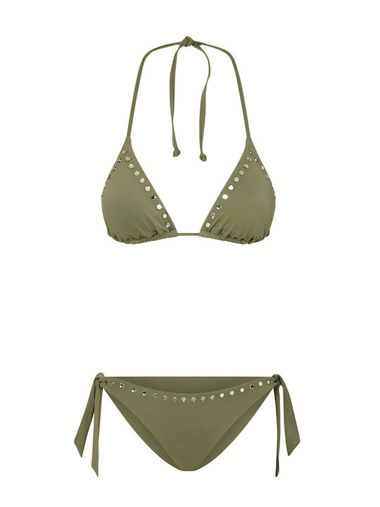 Bikini Set Silver Khaki