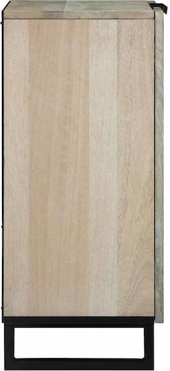 Büroaufbewahrungsschublade und -schrank Holz Weiß und Schwarz 60x33,5x75cm