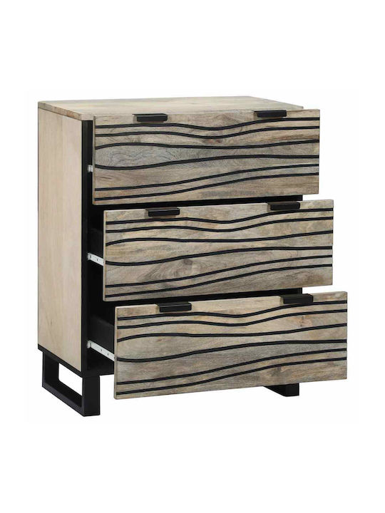 Büroaufbewahrungsschublade aus Holz Weiß und Schwarz 60x33,5x75cm