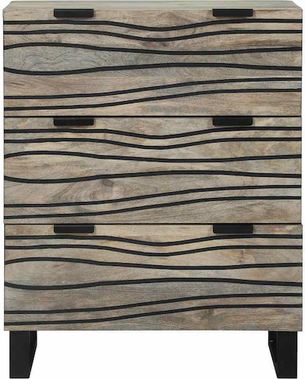 Sertar De Birou Din Lemn Alb Și Negru 60x33.5x75cm