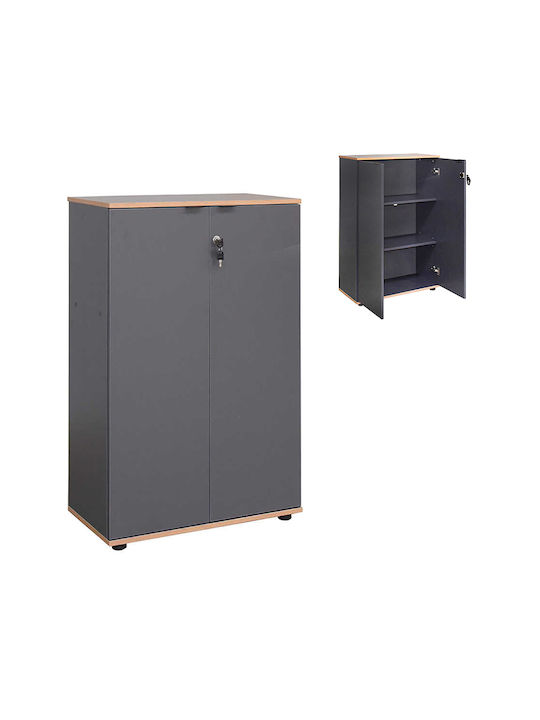 Cabinet De Birou Rio Din Lemn Cu Încuietoare Antracit 72x34x109cm