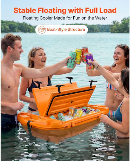 Vevor Floating Φορητό Ψυγείο 37.9lt Πορτοκαλί