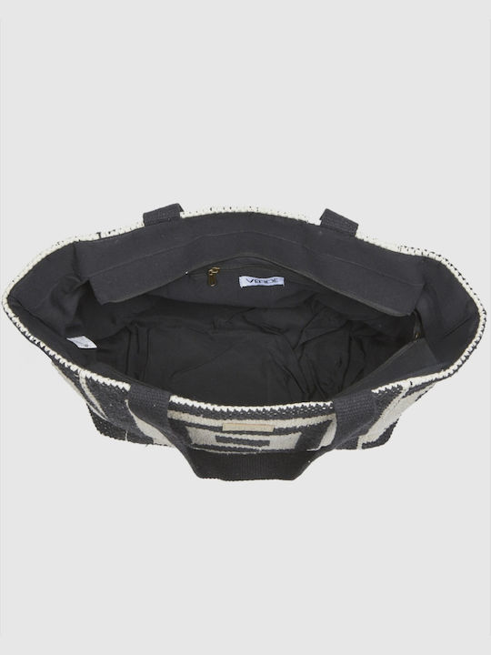 Rattan Gestrickte Damen Schultertasche Schwarz