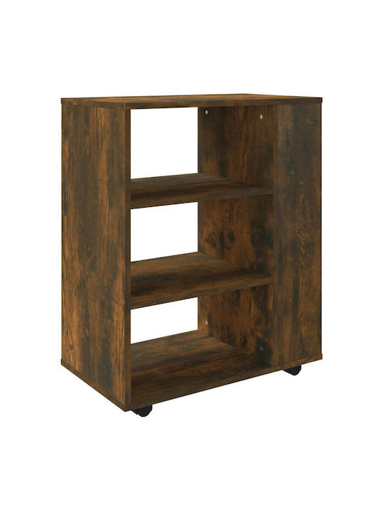 vidaXL Office Storage Cabinet Wooden with Wheels Smoky Oak 60x35x75cm