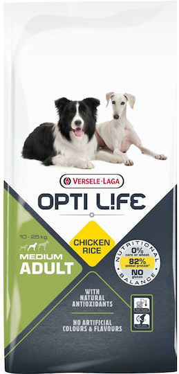 Versele Laga Opti Life Adult Medium 12.5kg Ξηρά Τροφή χωρίς Σιτηρά & Γλουτένη για Ενήλικους Σκύλους Μεσαίων Φυλών με Κοτόπουλο και Ρύζι