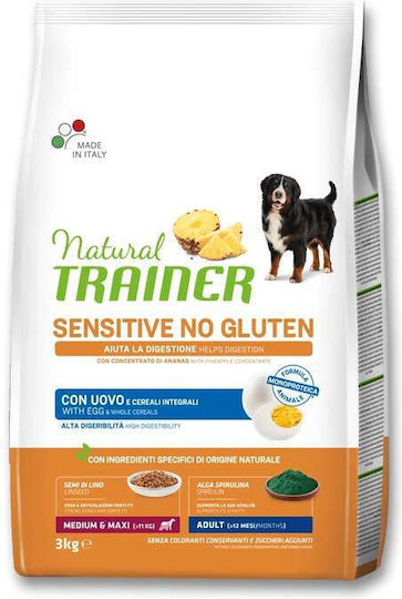 Natural Trainer Sensitive Adult Medium/Maxi 3kg Dry Food Gluten-Free for Adult Medium & Large Breed Dogs