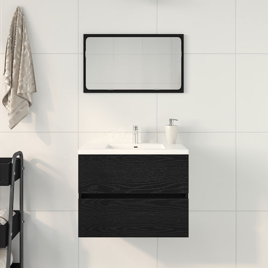 vidaXL Countertop with Sink L60xW38.5xH45cm Black Oak