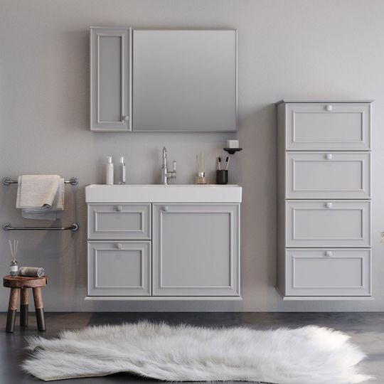 Сет Мебел За Баня Stella Сива Mdf 18mm Лак 70 9sste070grm Плот 70x45.5x70cm