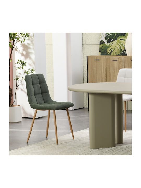Stol Dining Chair With Fabric Upholstery Green 55x45x88cm