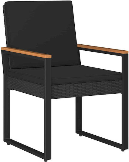Garten- und Outdoor-Möbelsets 4 Stück Schwarz mit Kissen