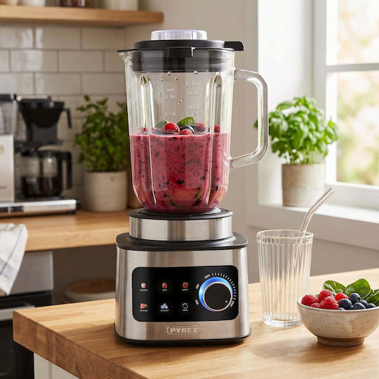 Pyrex SB-881 Μπλέντερ με Γυάλινη Κανάτα 1.5 lt 1500W Inox