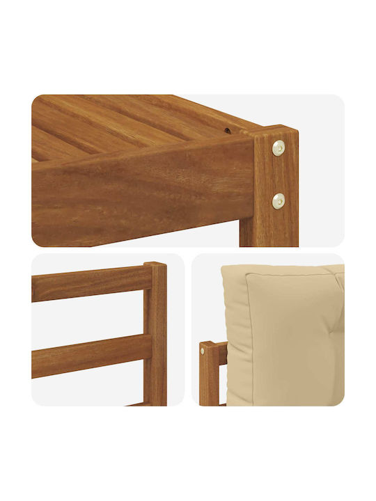 vidaXL Outdoor Lounge Set 8 Pieces Natural with Pillows