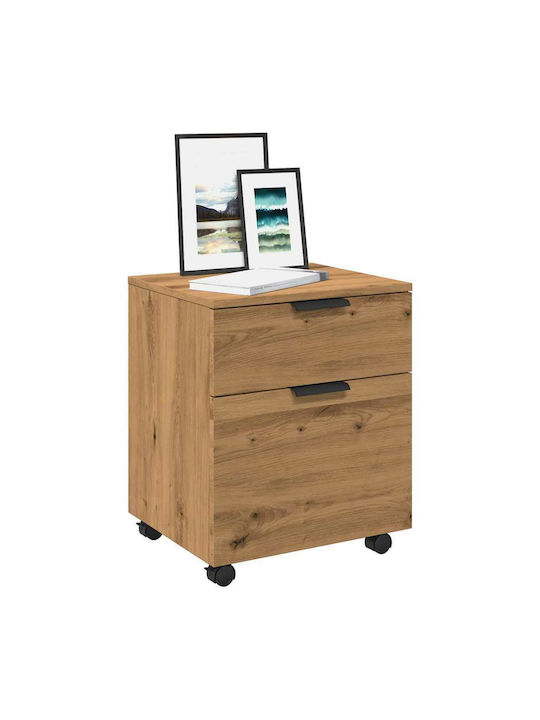 Vidaxl Mobiler Aktenschrank mit Rollen Artisan Eiche