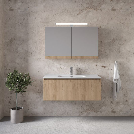 Furnibath Waschtisch mit Waschbecken L61xB35xH46cm Walnut