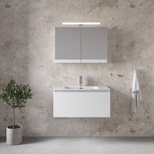 Furnibath Blat cu Lavoar L101xW35xH46cm White Laca
